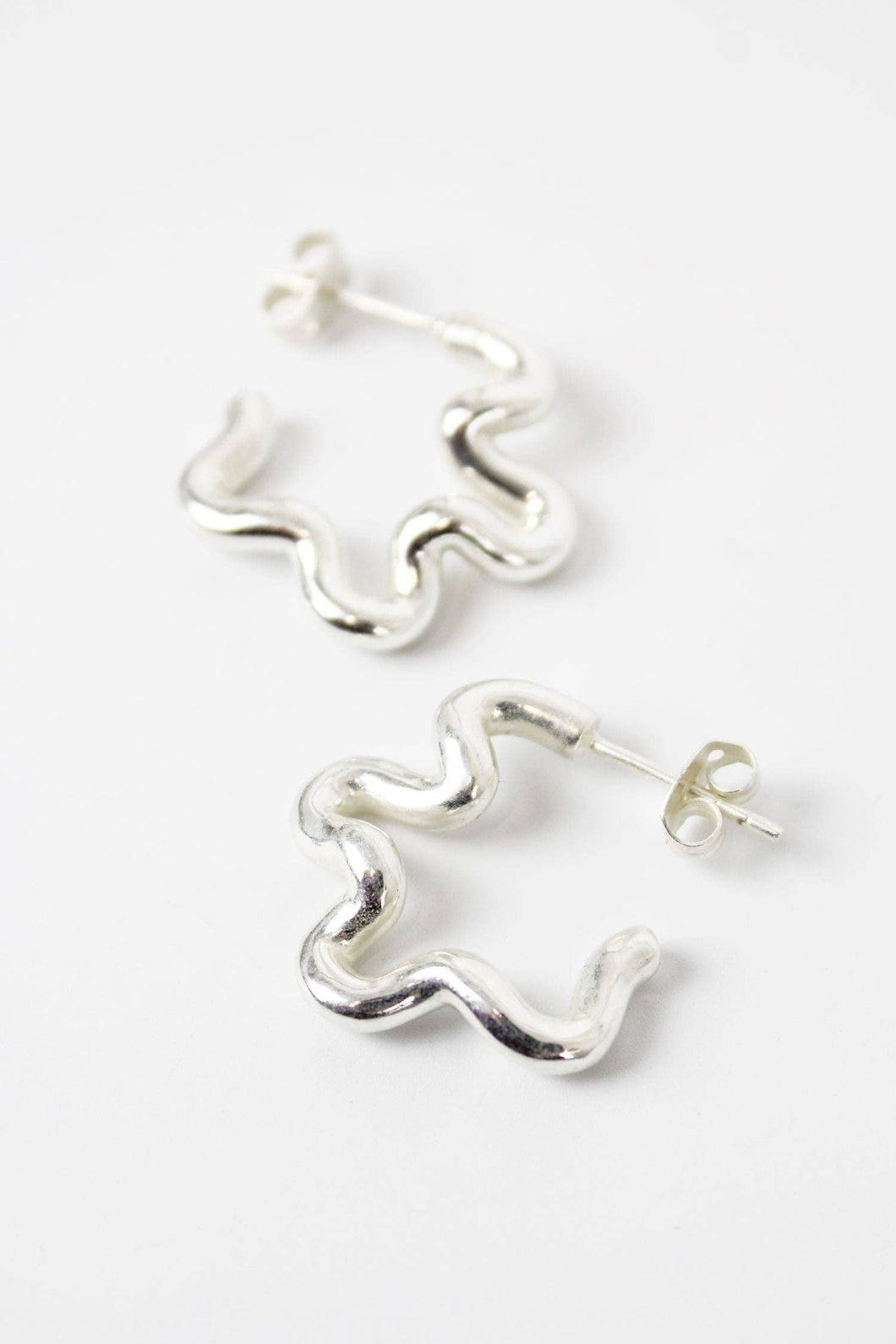 Silver Wiggle Earrings