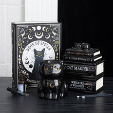 Load image into Gallery viewer, Black Cat Magick Book of Spells Shaped Storage Box

