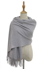 Load image into Gallery viewer, Turquoise Soft Wool Blend Wrap Scarf
