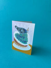 Load image into Gallery viewer, Pigeon Birthday Cake Greetings Card
