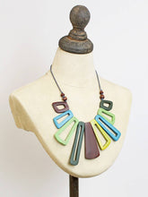 Load image into Gallery viewer, Blue &amp; Brown Wooden Necklace
