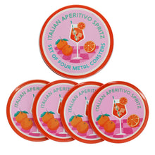 Load image into Gallery viewer, Set of 4 Aperitivo Spritz Metal Coasters
