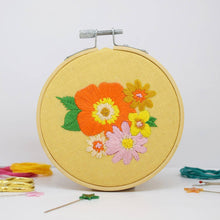 Load image into Gallery viewer, Seventies Floral Mini Embroidery Kit
