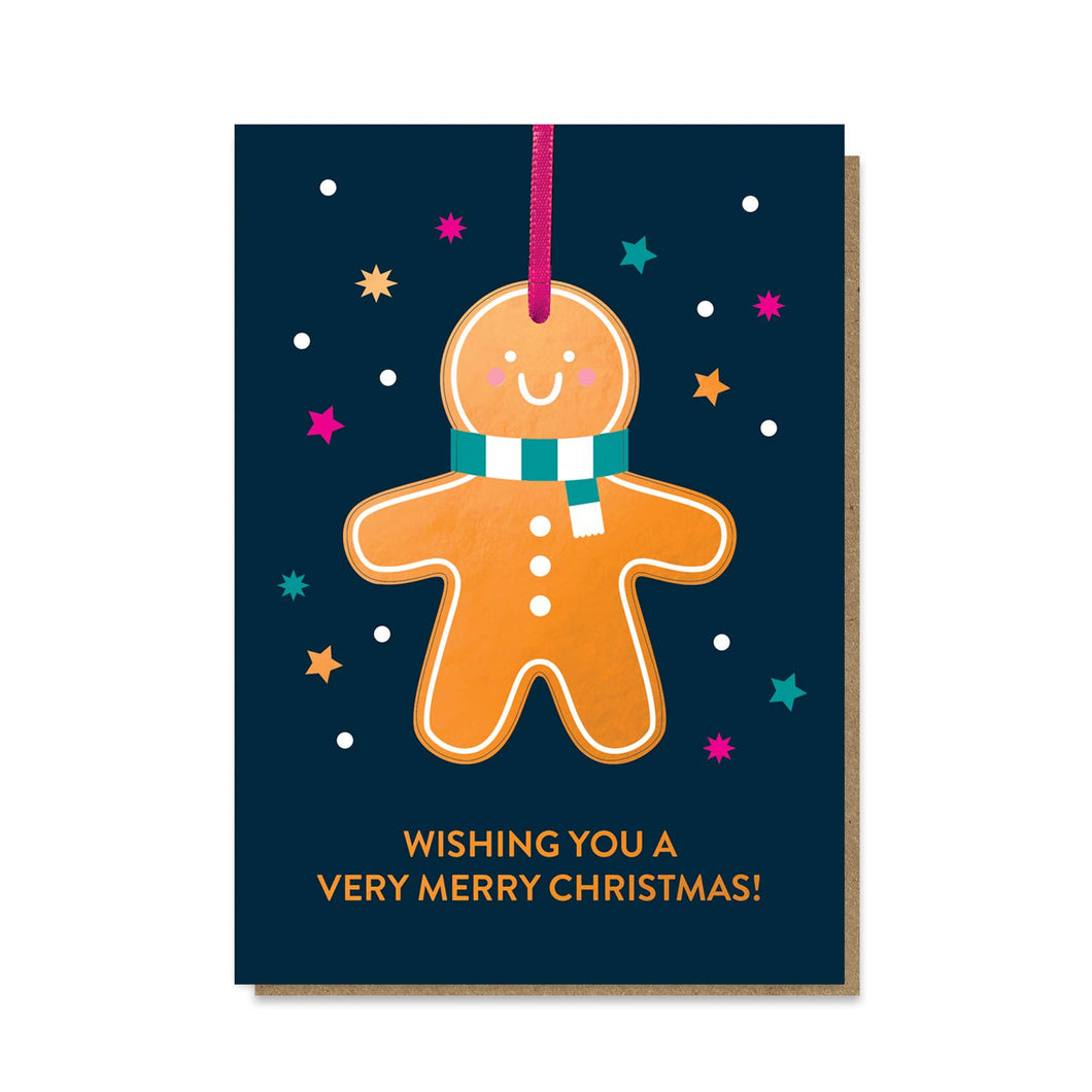Gingerbread Man Pop-out Bauble Christmas Card