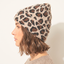 Load image into Gallery viewer, Leopard Print Beanie Hat in Beige
