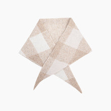 Load image into Gallery viewer, Triangle Knitted Scarf in Cream Check
