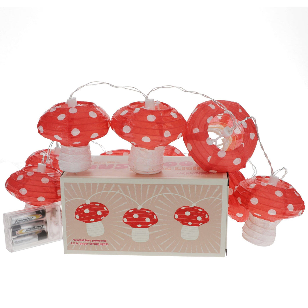 String of 10 Led Mushroom Lights