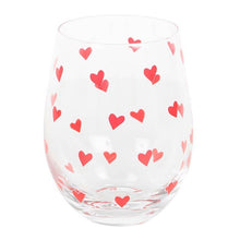 Load image into Gallery viewer, Heart Print Stemless Glass
