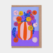 Load image into Gallery viewer, Colourful Blue Cat Greetings Card
