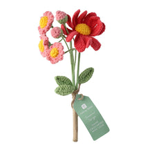 Load image into Gallery viewer, Pink Daisy Crochet Sprig
