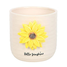 Load image into Gallery viewer, Hello Sunshine Plant Pot with 3D Sunflower
