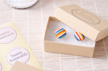Load image into Gallery viewer, Geometric Candy Print Fabric Stud Earrings
