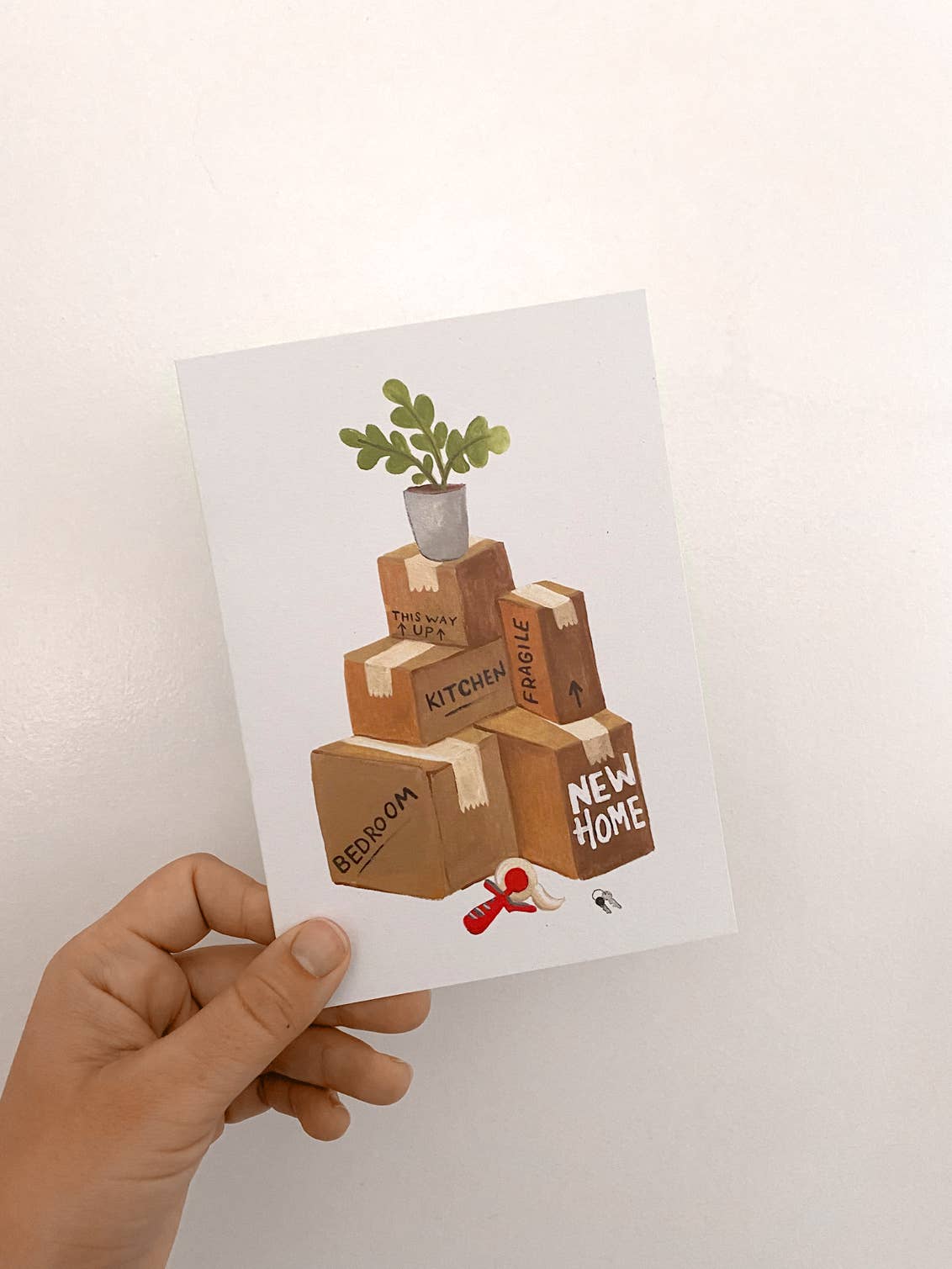 Moving Boxes New Home Greetings Card – Mookau