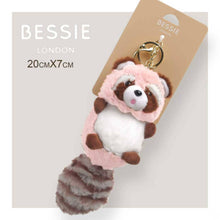 Load image into Gallery viewer, Plush Pink Raccoon Bag Charm
