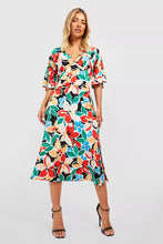 Load image into Gallery viewer, Vibrant Floral Midi Dress
