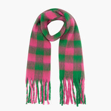 Load image into Gallery viewer, Joey Green &amp; Pink Check Scarf
