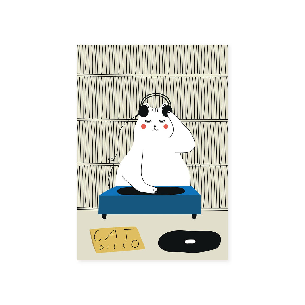 Disco Cat by Seekprint Postcard