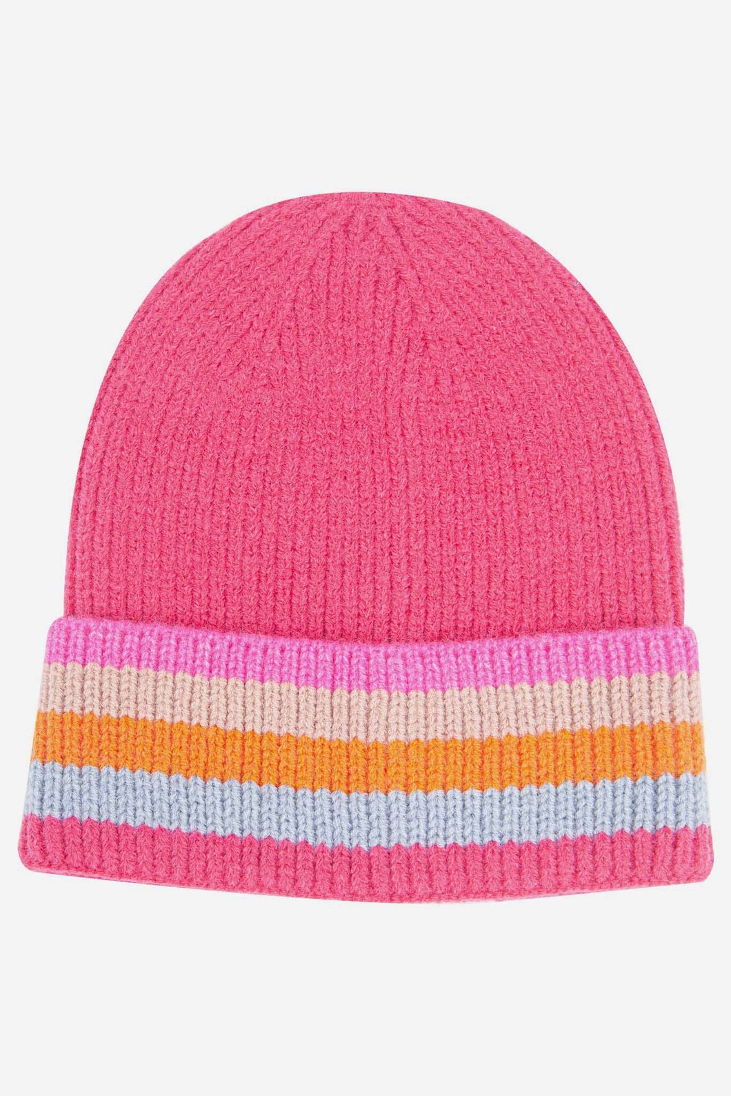 Delta Hot Pink Rainbow Stripe Beanie Hat