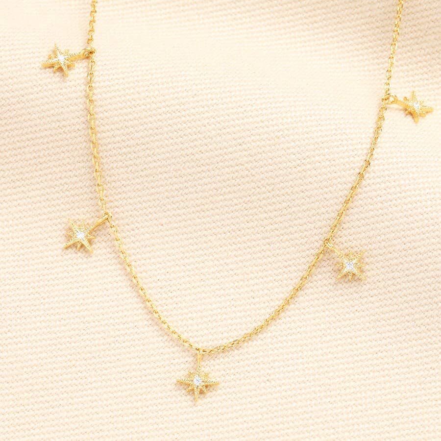 Gold Star Charms Pendant Necklace