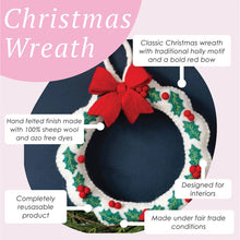 Load image into Gallery viewer, Felt Holly Christmas Wreath
