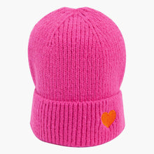 Load image into Gallery viewer, Austin Pink Heart Embroidered Beanie Hat
