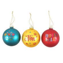 Load image into Gallery viewer, Set of 3 Nostalgic Christmas Glass Baubles
