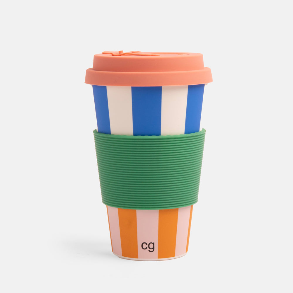 Caroline Gardner Multi Stripe Reusable Travel Cup