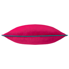Load image into Gallery viewer, Meridian Velvet Cushion in Raspberry &amp; Teal
