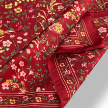 Load image into Gallery viewer, Red Ditsy Meadow Floral Square Scarf
