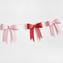 Load image into Gallery viewer, Pink &amp; Red Bow 3D Card Garland
