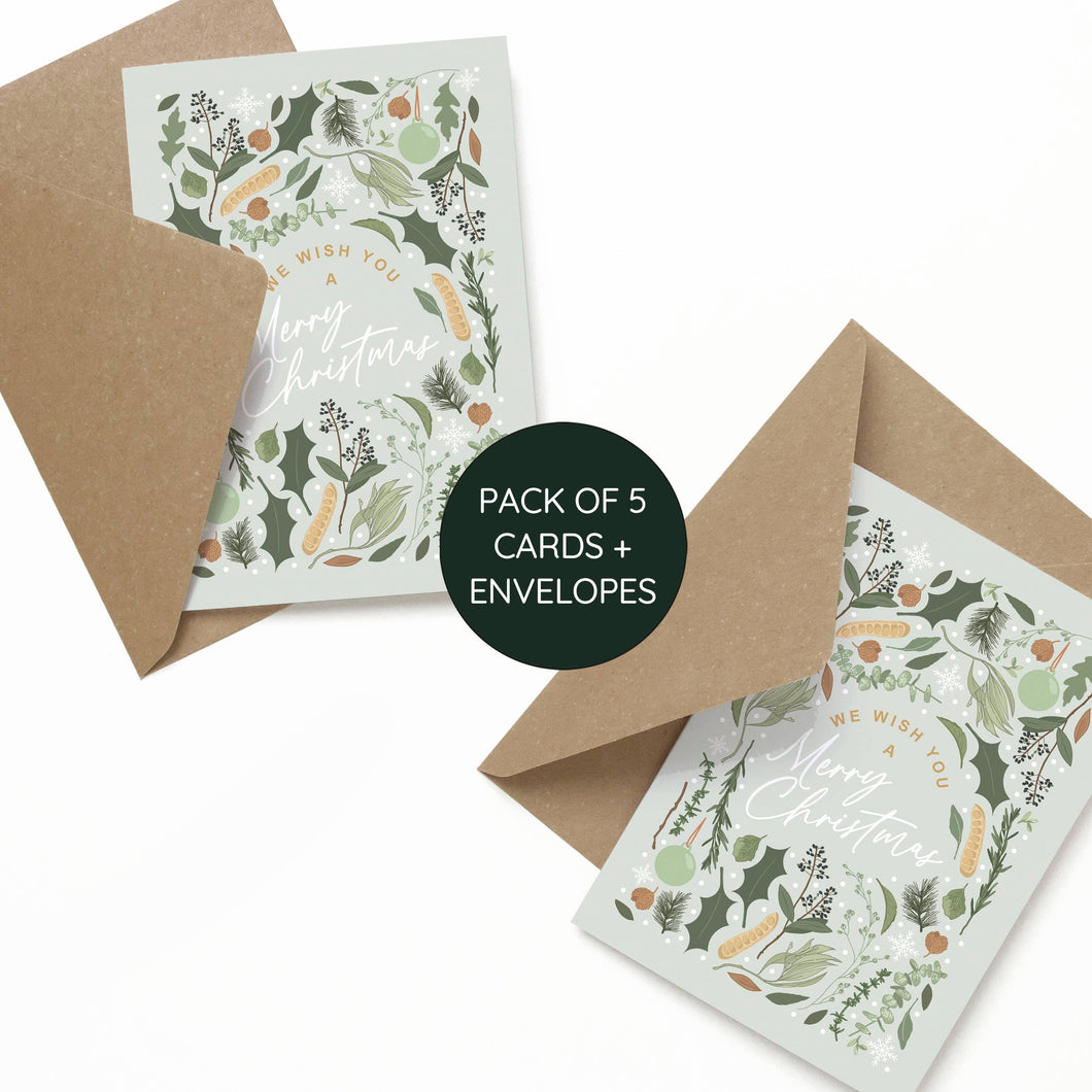 We Wish You A Merry Christmas Pack Of 5 Cards