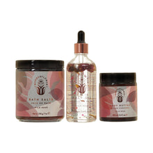 Load image into Gallery viewer, Wanderflower Time to Unwind Wild Rose Bath &amp; Body Set
