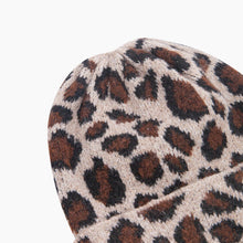 Load image into Gallery viewer, Leopard Print Beanie Hat in Beige
