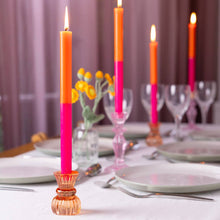 Load image into Gallery viewer, Orange &amp; Pink Straight Dinner Candles
