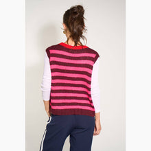 Load image into Gallery viewer, Pink Striped Wool Blend Tank Top
