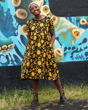 Load image into Gallery viewer, Rebel Romance Celestial Midi Stretch Smock Dress 
