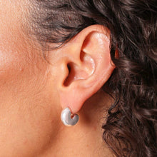 Load image into Gallery viewer, Silver Chunky Half Hoop Earrings
