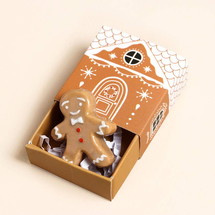 Tiny Matchbox Ceramic Gingerbread Man