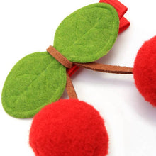 Load image into Gallery viewer, Set of 2 Cherry Pom Pom Hair Clips
