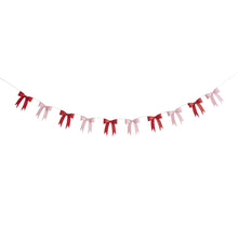 Load image into Gallery viewer, Pink &amp; Red Bow 3D Card Garland
