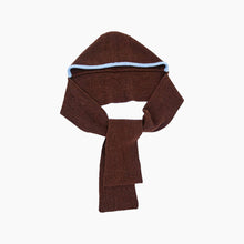 Load image into Gallery viewer, Contrast Trim Hooded Scarf in Brown &amp; Blue
