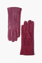 Load image into Gallery viewer, Berry Faux Leather Stitch Detail Gloves
