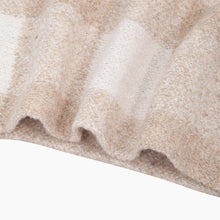 Load image into Gallery viewer, Triangle Knitted Scarf in Cream Check
