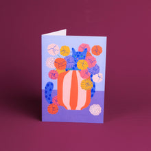 Load image into Gallery viewer, Colourful Blue Cat Greetings Card
