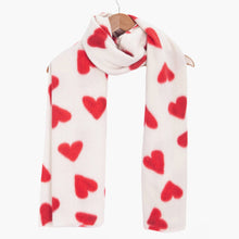 Load image into Gallery viewer, Jessie Cream &amp; Red Hearts Scarf
