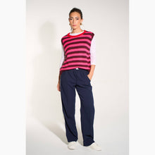 Load image into Gallery viewer, Pink Striped Wool Blend Tank Top
