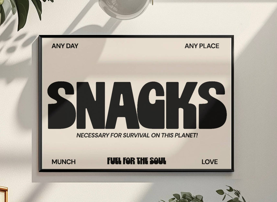 Snacks Typography Print