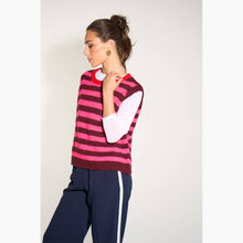 Load image into Gallery viewer, Pink Striped Wool Blend Tank Top
