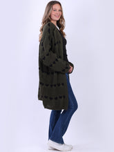 Load image into Gallery viewer, Forest Green Longline Heart Cardigan
