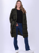 Load image into Gallery viewer, Forest Green Longline Heart Cardigan
